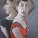 1985.  'Two Woman; Back to Back'   27"  x  21"  pastel