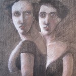 1985 'Twins-14'   27" x  19"  charcoal and conte