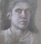 1982 'Young Woman in White Blouse'  16"  x  11"  graphite and conte