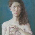c1982 'Woman with Long Hair-half figure'  26"  x  19"  pastel