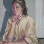 1981 'Self Portrait in Yellow Smock'  26"  x  19"  pastel